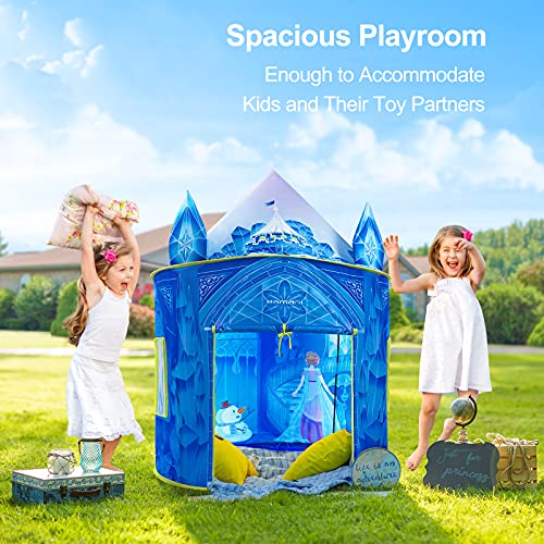 Princess Play Tent, Frozen Toy for Girls, Ice Castle Kids Tent Indoor and Outdoor, Large Imaginative Playhouse 51" X 40" with Carrying Bag for 1 2 3 4 5 6 7 8 9 Years Old Girls Gift