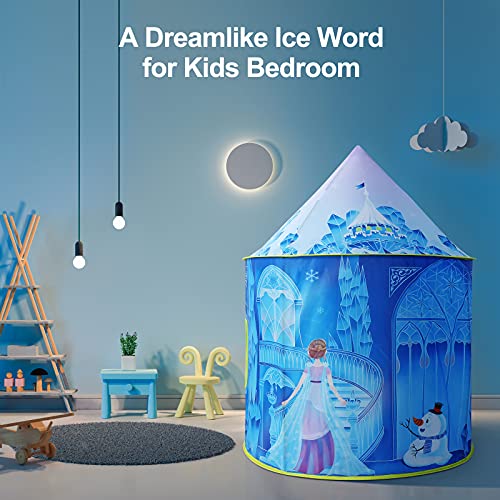 Princess Play Tent, Frozen Toy for Girls, Ice Castle Kids Tent Indoor and Outdoor, Large Imaginative Playhouse 51" X 40" with Carrying Bag for 1 2 3 4 5 6 7 8 9 Years Old Girls Gift