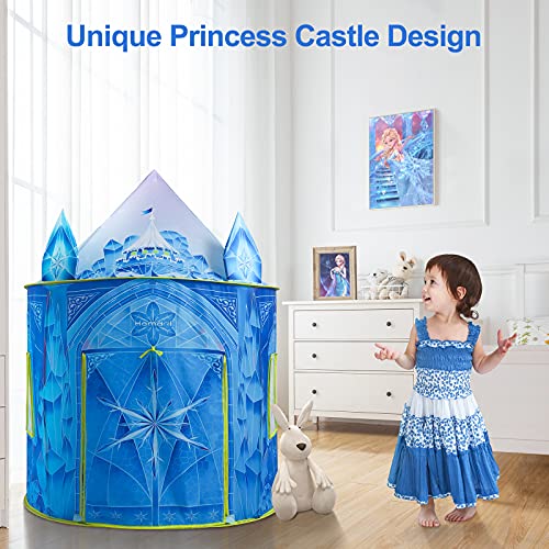 Princess Play Tent, Frozen Toy for Girls, Ice Castle Kids Tent Indoor and Outdoor, Large Imaginative Playhouse 51" X 40" with Carrying Bag for 1 2 3 4 5 6 7 8 9 Years Old Girls Gift