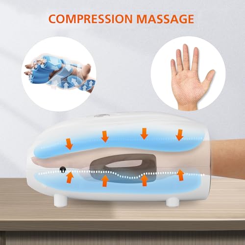 Snailax Hand Massager with Heat, Compression, Vibration, Cordless Hand Massager for Arthristis, Carpal Tunnel, Finger Numbness, Circulation, Wrist, Palm, Finger Pain, Gifts