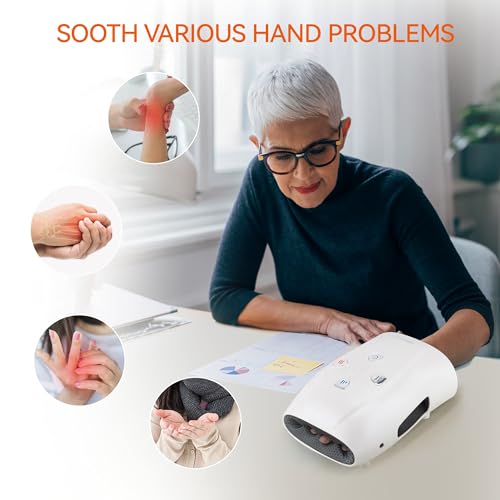 Snailax Hand Massager with Heat, Compression, Vibration, Cordless Hand Massager for Arthristis, Carpal Tunnel, Finger Numbness, Circulation, Wrist, Palm, Finger Pain, Gifts