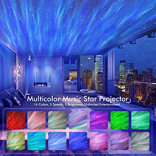 Rossetta Star Projector, Galaxy Projector for Bedroom, Bluetooth Speaker and White Noise Aurora Projector, Night Light Projector for Kids Adults Gaming Room, Home Theater, Ceiling, Room Decor