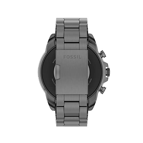 Fossil Men's Gen 6 44mm Stainless Steel Touchscreen Smart Watch, Color: Smoke (Model: FTW4059V/FTW4059R)