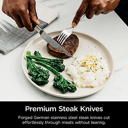 Ninja Knife Set, Knife Sharpener, Knife Block Set, Stainless Steel Knives, 14 Piece Set, Steak Knives, Chef Knives and More, Foodi NeverDull, Black, K32014​