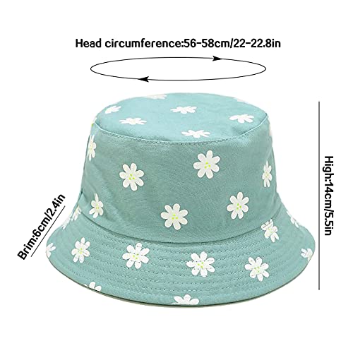 XYIYI Cute Bucket Hat Beach Fisherman Hats for Women, Reversible Double-Side-Wear