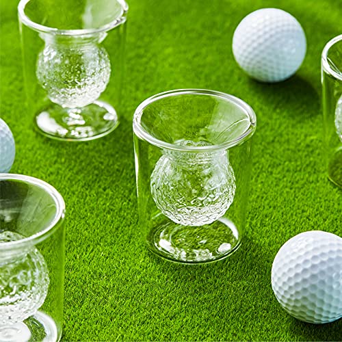 Golf Decanter Whiskey Decanter Set with 4 Golf Ball Shot Glasses - Unique Golf Gifts Golf Accessories for Men - 750ML Golf Themed Liquor Dispenser for Alcohol, Bourbon, Scotch, Vodka, Tequila, Wine