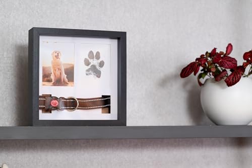 OtterPets Pet Memorial Dog Picture Frame, 4 Customizable Displays, 9x9", Paw Print Kit for Dogs, Pet Memorial Gift for Dogs, Loss of Dog Sympathy Gift, Dog Memorial Gift, Pet Paw Print Impression Kit, Cat Memorial Picture Frame, Dog Passing Away Gift