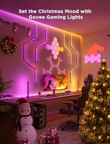 Govee Glide Hexa Light Panels, RGBIC Hexagon LED Wall Lights, Wi-Fi Smart Home Decor Creative Wall Lights with Music Sync, Works with Alexa Google Assistant for Indoor Decor, Gaming Decor, 10 Pack