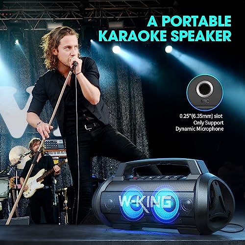 W-KING Portable Speaker, 120W Peak 70W RMS Bluetooth Speaker Wireless Loud IPX6 Waterproof Bluetooth Speakers with Subwoofer/Bass Boost/Hi-Fi Stereo/42H/Powerbank/MIC in, Party Large Outdoor Boombox