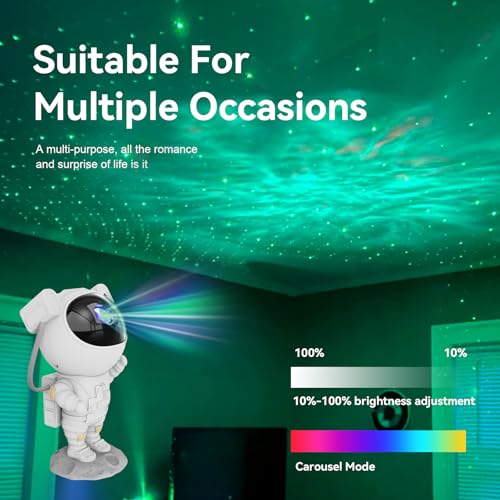 Star Projector Galaxy Night Light - Astronaut Space Projector, Starry Nebula Ceiling LED Lamp with Timer and Remote, Kids Room Decor Aesthetic, for Christmas, Birthdays, Valentine's Day