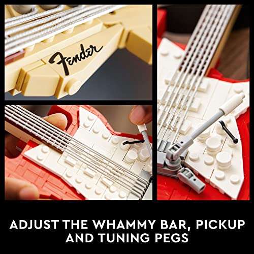 LEGO Ideas Fender Stratocaster 21329 DIY Guitar Model Building Set for Music Lovers, Complete with 65 Princeton Reverb Amplifier & Authentic Accessories, Perfect Way to Rock Gift Giving