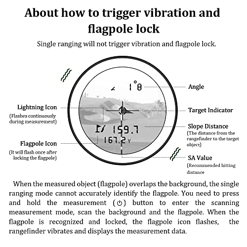 Golf Rangefinder with Slope and Pin Lock Vibration, External Slope Switch for Golf Tournament Legal, Rangefinders with Rechargeable Battery 600/1000YDS Laser Range Finder