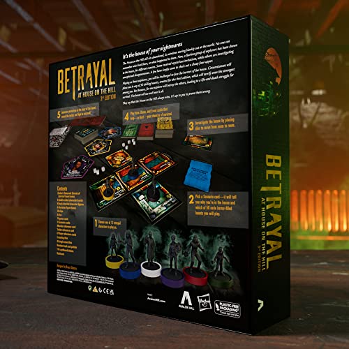 Avalon Hill Hasbro Gaming Betrayal at The House on The Hill 3rd Edition Cooperative Board Game,Ages 12 and Up,3-6 Players,50 Chilling Scenarios