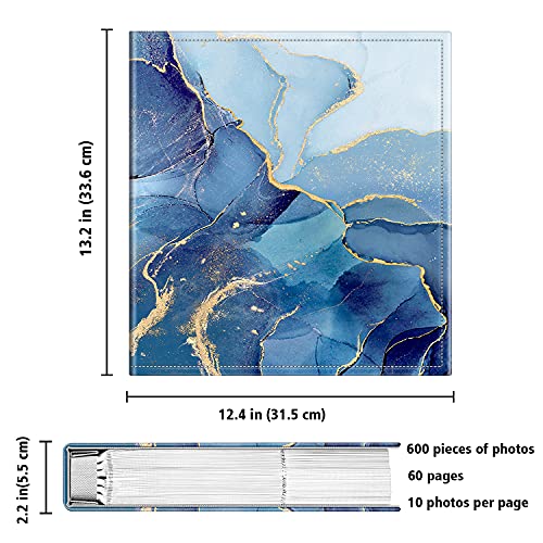 Fintie Photo Album 4x6 Photos - 600 Pockets Large Capacity Photo Book Cover for Family Wedding Anniversary Baby Vacation Pictures, Ocean Marble