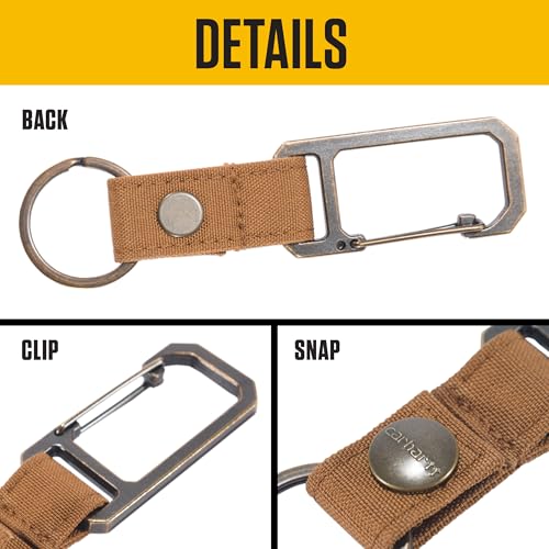 Carhartt unisex adult Nylon Duck Key Keeper, Durable Keychain With Self-locking Clip Wallet, Nylon Duck (Carhartt Brown), One Size US