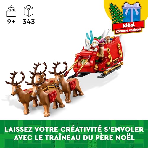 LEGO Santa’s Sleigh Christmas Toy Building Set for Kids Ages 9-13, Comes with a Santa Figurine & Reindeer, Gift for Boys and Girls, Holiday Home Decor, 40499