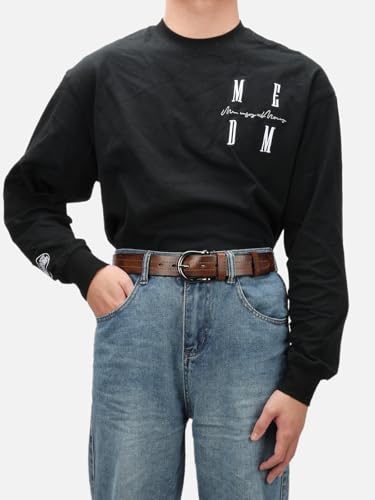 HOLMANSE Italian Vegetable Tanned Full Grain Leather Casual Jean Belt Men Genuine Leather Western Golf Cowboy Belt 7 Holes