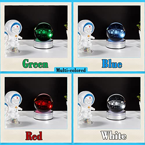 IFOLAINA 3D Solar System Crystal Ball Model Gift Space Astronomy Gift Planets Multicolor Universe Globe Ball Science Astrophysics Gift Night Light Kids Bedroom Adults Gift