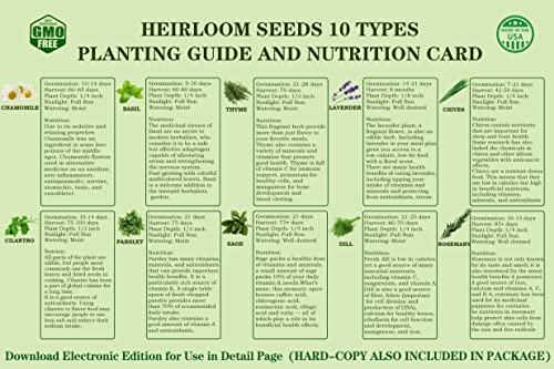 Herb Grow Kit, 10 Herb Seeds DIY Garden Starter Kit, Complete Potted Plant Growing Set Including White Pots, Markers, Nutritional Soil, Watering, Clipper for Kitchen Herb