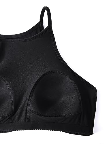 CRZ YOGA Women's Bikini Tops High Neck Swimsuit Racerback Padded Bathing Suit Sexy Swimwear