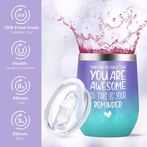 Gifts for Women, Birthday Gifts for Women Spa Gifts Baskets for Women Bubble Bath and Body Gifts Set for Women Lavender Gifts for Mom Her Female Sister Mother Teacher Wine Tumbler Purple Gifts