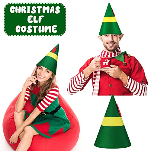 Geyoga 8 Pieces Christmas Elf Hat The Elf Costume Accessories Christmas Hats for Xmas Holiday Cosplay Gifts Party Supplies