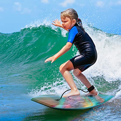 Body Board Lightweight with EPS Core, HDPE Slick Bottom, Leash & Adjustable Wrist Rope, Great Surfing for Kids and Adults