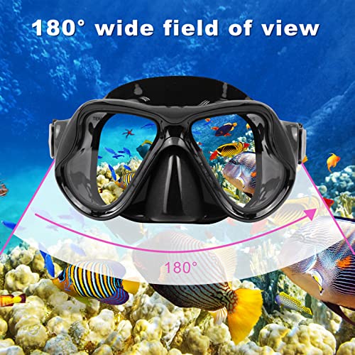 Snorkeling Gear for Adults Snorkel mask Set Scuba Diving mask Dry Snorkel Swimming Glasses Swim Dive mask Nose Cover Youth Free Diving