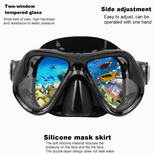 Snorkeling Gear for Adults Snorkel mask Set Scuba Diving mask Dry Snorkel Swimming Glasses Swim Dive mask Nose Cover Youth Free Diving