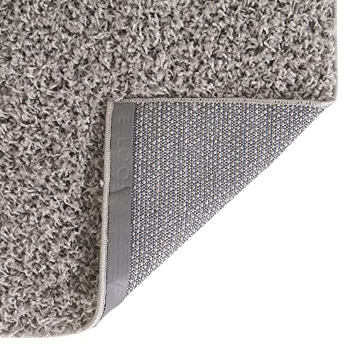 Rugs.com - Über Cozy Solid Shag Collection Rug – 5' x 8' Cloud Gray Shag Rug Perfect for Bedrooms, Dining Rooms, Living Rooms