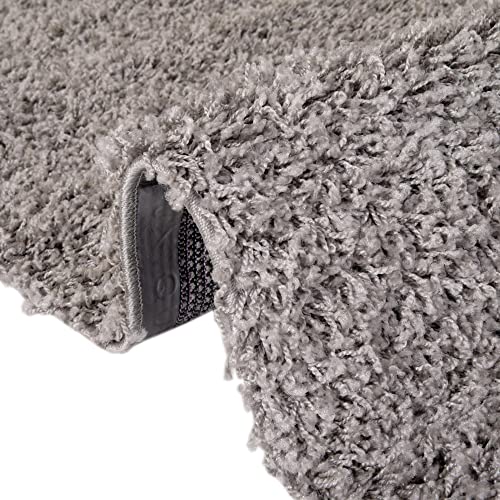 Rugs.com - Über Cozy Solid Shag Collection Rug – 5' x 8' Cloud Gray Shag Rug Perfect for Bedrooms, Dining Rooms, Living Rooms