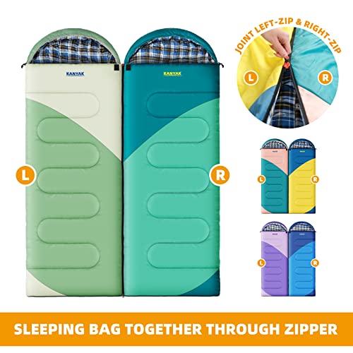 Camping Sleeping Bag, 32℉ Sleeping Bags for Adults Kids Teens Cold Weather Warm Sleeping Bag Winter for 3-4 Season Camping, Camping Gear Equipment, Traveling, and Outdoors