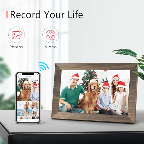 Canupdog 10.1 WiFi Digital Picture Frame, IPS Touch Screen Smart Cloud Digital Photo Frame with 16GB Storage, Wall Mountable, Auto-Rotate, Share Photos via Frameo App