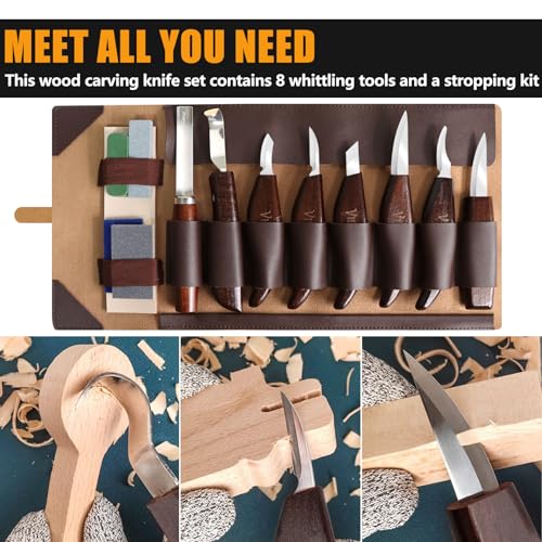 VIBRATITE Wood Carving Tools Set - Deluxe Wood Carving Kit, Wood Carving Knife Set, Whittling Knife, Carving Knife Woodworking, Large Wood Whittling Kit for Beginner and Carpenter Experts