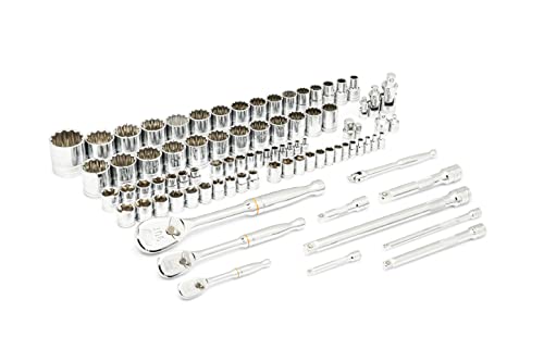 GEARWRENCH 83 Pc. 1/4, 3/8", 1/2" 90-Tooth SAE/Metric Mechanics Tool Set with EVA Foam Tray - 86529