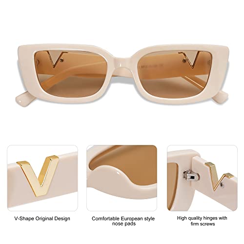 Allarallvr Rectangle Sunglasses for Women 90s Retro Trendy Y2K Classical Vintage Square Shades AR82037