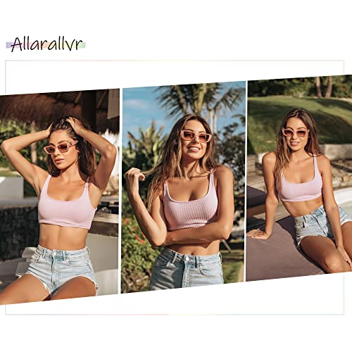 Allarallvr Rectangle Sunglasses for Women 90s Retro Trendy Y2K Classical Vintage Square Shades AR82037