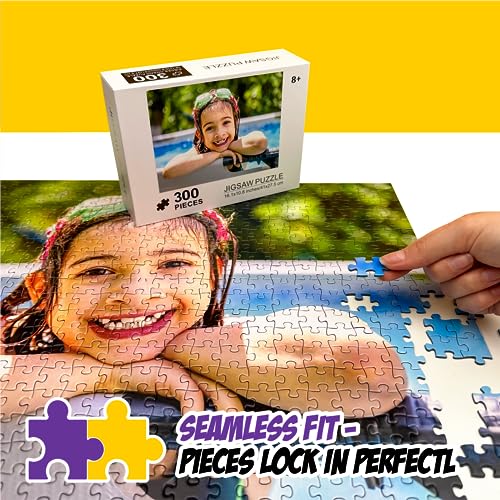 Custom Puzzle from Picture Create Your Own Puzzle from Photo - Personalized Puzzle 300 Pieces - DIY Custom Made Photo Puzzles for Friend Birthday Wedding Valentine’s Day Anniversary