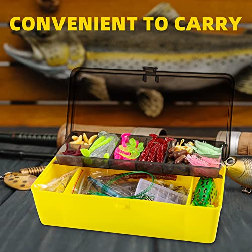 GOANDO Fishing Lures Fishing Gear Tackle Box Fishing Attractants for Bass Trout Salmon Fishing Accessories Including Spoon Lures Soft Plastic Worms Crankbait Jigs Fishing Hooks