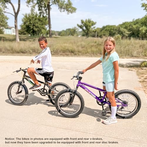 JOYSTAR 20 Inch Mountain Bike for Kids Ages 7-12 Year Old, 3-Inch Wide Knobby Tires, 7 Speed Shimano Drivetrain, Disc Brakes, Fat Tire Kids Bicycles for Boys Girls