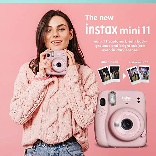 Fujifilm Instax Mini 11 Instant Camera Lilac Purple + Fuji Film Value Pack (40 Sheets) + Shutter Accessories Bundle, Incl. Compatible Carrying Case, Quicksand Beads Photo Album 64 Pockets