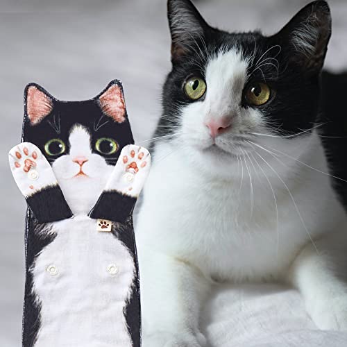 Cat Funny Hand Towels for Bathroom Kitchen - Cute Decorative Cat Decor Hanging Washcloths Face Towels Super Absorbent Soft - Mothers Day Easter House Warming Birthday Gifts for Women Cat Lovers