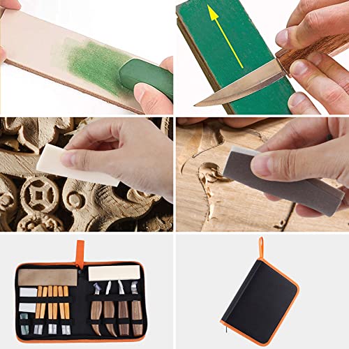 26-in-1 Wood Carving Kit with Detail Wood Carving Knife, Whittling Knife, Wood Chisel Knife, Gloves, Carving Knife Sharpener for Spoon, Bowl, Kuksa Cup (Carving Knife Kits)