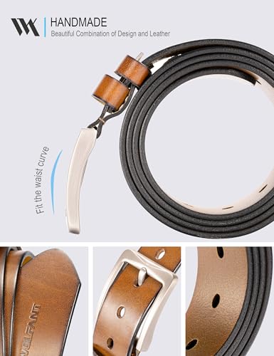 WOLFANT Full Grain Leather Belt,100% Italian Real Solid Leather