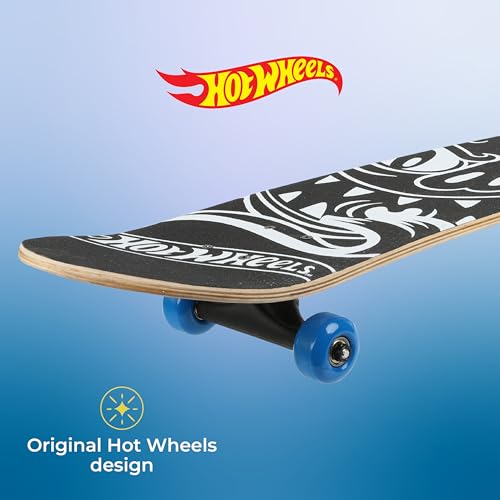 Hot Wheels 31 inch Skateboard, 9-ply Maple Desk Skate Board for Cruising, Carving, Tricks and Downhill