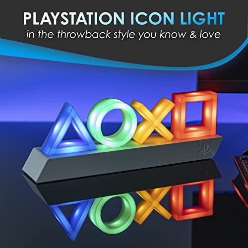 Paladone Playstation Heritage Icons Light, Desktop Game Room Lighting Accessories, 3 Dynamic Light Modes, Powered by USB or Batteries