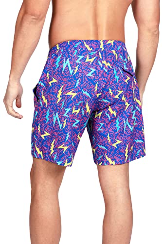 Tipsy Elves Men's Swim Trunks 7'' Inseam 4 Way Stretch Fabric Compression & Mesh Liner Swim Trunks for Men Bathing Suit