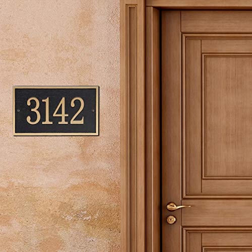 Handcrafted Address Plaque - House Sign Number Wall Plaque (11" x 6.3") Personalized House Sign for House, Apartment, Office, 911 Visibility Signage, Any Font (Rose Gold)