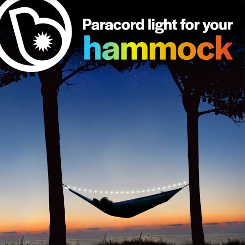 Brightz Hammock Lights Hammock Accessories for Camping String Lights Hammock Camping Accessories Light Up Hammock Burning Man Lights Burning Man Accessories Camping Lights - 18' Paracord Light Rope