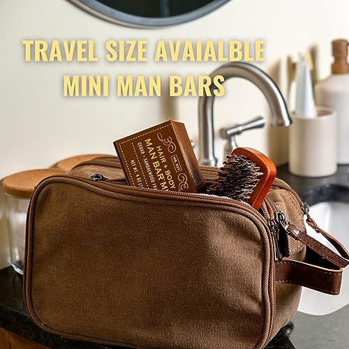 San Francisco Soap Company Man Bar 3-Piece Gift Set featuring all new scents: Coastal Driftwood, Peppered Patchouli, and Spiced Tobacco - GREAT GIFT - No Harmful Chemicals - Good for All Skin Types